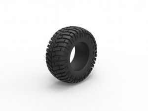 Offroad tire 6 scale 1 to 25 3D Print Model