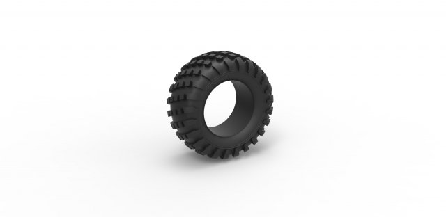 Offroad tire 14 scale 1 to 25 3D Print Model .c4d .max .obj .3ds .fbx .stl .blend 