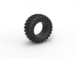 Offroad tire 14 scale 1 to 25 3D Print Model