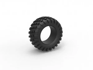 Offroad tire 14 scale 1 to 25 3D Print Model