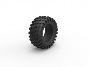 Offroad tire 14 scale 1 to 25 3D Print Model