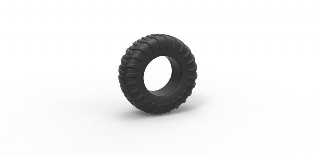 Offroad tire 18 scale 1 to 25 3D Принт Модель .c4d .max .obj .3ds .fbx .stl .blend 