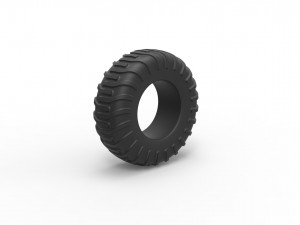 Offroad tire 18 scale 1 to 25 3D Принт Модель