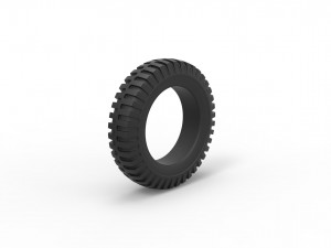 Military tire 3 scale 1 to 10 Modello di stampa 3D