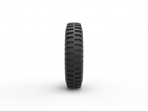 Military tire 3 scale 1 to 10 Modello di stampa 3D