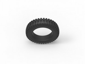 Military tire 3 scale 1 to 10 Modello di stampa 3D