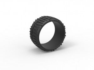 Low profile tire 2 for lifted trucks scale 1 to 10 3D Принт Модель