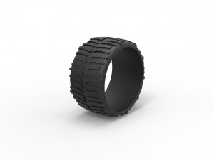 Low profile tire 2 for lifted trucks scale 1 to 10 3D-Druckmodell