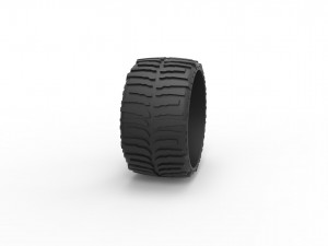 Low profile tire 2 for lifted trucks scale 1 to 10 3D-Druckmodell