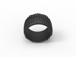 Low profile tire 2 for lifted trucks scale 1 to 10 3D-Druckmodell