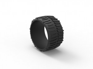 Low profile tire 2 for lifted trucks scale 1 to 10 3D-Druckmodell