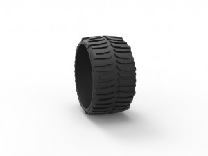 Low profile tire 2 for lifted trucks scale 1 to 10 3D-Druckmodell