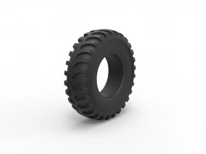 Military truck tire 3 scale 1 to 10 3D Print Model