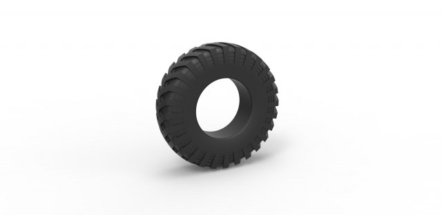 Military truck tire 4 scale 1 to 10 3D Print Model .c4d .max .obj .3ds .fbx .stl .blend