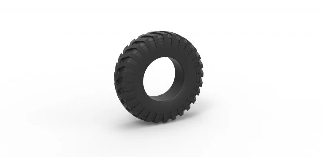 Military truck tire 4 scale 1 to 10 3D Print Model .c4d .max .obj .3ds .fbx .stl .blend 