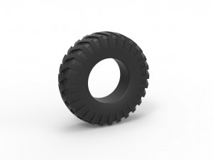Military truck tire 4 scale 1 to 10 3Dプリントモデル