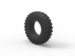 Military truck tire 4 scale 1 to 10 3D Print Model