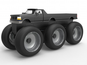 Monster Truck 6x6 concept 3D Model