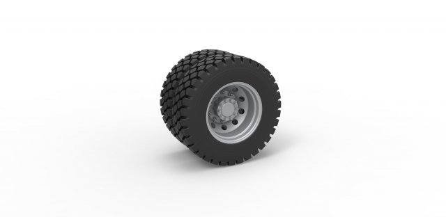 Military truck double wheel Scale 1 to 25 3D printmodel .c4d .max .obj .3ds .fbx .stl .blend 