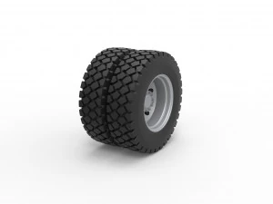 Military truck double wheel Scale 1 to 25 3D Print Model