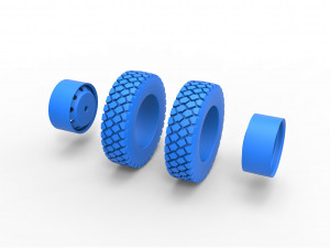 Military truck double wheel Scale 1 to 25 3D printmodel
