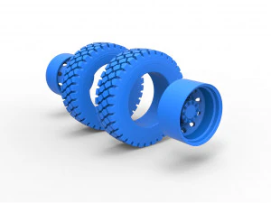 Military truck double wheel Scale 1 to 25 3D Print Model