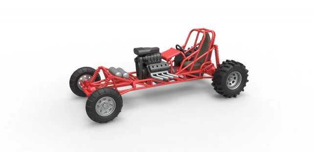 Mud dragster Scale 1 to 25 3D Print Model .c4d .max .obj .3ds .fbx .stl .blend 