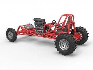 Mud dragster Scale 1 to 25 3D Print Model