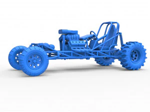 Mud dragster Scale 1 to 25 3D Print Model