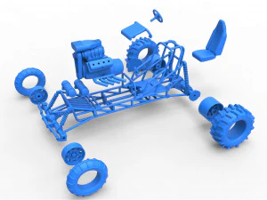 Mud dragster Scale 1 to 25 3D Print Model