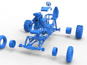 Mud dragster Scale 1 to 25 3D Print Model