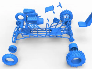 Mud dragster Scale 1 to 25 3D Print Model