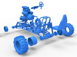 Mud dragster Scale 1 to 25 3D Print Model