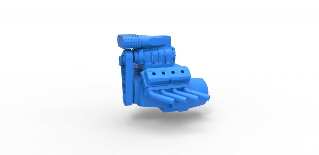 Engine V8 for mud dragster Scale 1 to 25 Modèles 3D en vedette .c4d .max .obj .3ds .fbx .stl .blend 