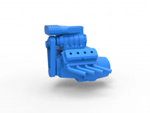 Motor V8 para dragster de lama Escala 1 a 25 Modelo de Impressão 3D