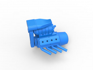 Engine V8 for mud dragster Scale 1 to 25 Modèles 3D en vedette