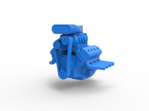 Engine V8 for mud dragster Scale 1 to 25 Modèles 3D en vedette