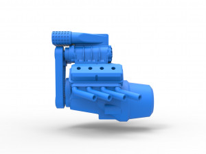 Engine V8 for mud dragster Scale 1 to 25 Modèles 3D en vedette
