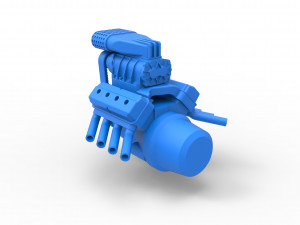 Engine V8 for mud dragster Scale 1 to 25 Modèles 3D en vedette