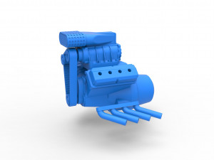 Engine V8 for mud dragster Scale 1 to 25 Modèles 3D en vedette
