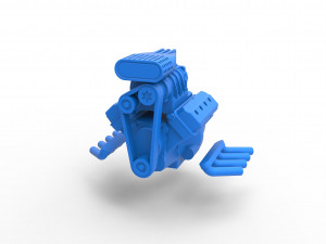 Engine V8 for mud dragster Scale 1 to 25 Modèles 3D en vedette