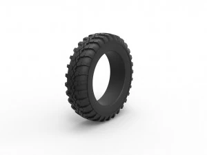 Military tire 5 Scale 1 to 10 3D Print Model