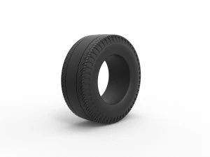 Rear tire of vintage dragster Version 2 Scale 1 to 10 3D Print Model