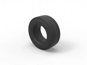 Rear tire of vintage dragster Version 2 Scale 1 to 10 3D Print Model