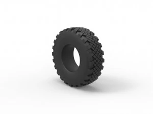 Military Ural tire KAMA-1260-1 Scale 1 to 25 3D Print Model