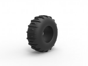 Low pressure Forester 1370 tire Scale 1 to 25 3D Print Model