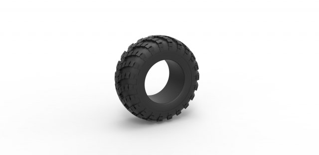 Military KRAZ tire VID-201 Scale 1 to 25 Model Cetak 3D .c4d .max .obj .3ds .fbx .stl .blend 