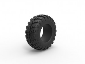 Military KRAZ tire VID-201 Scale 1 to 25 Model Cetak 3D