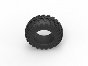 Military KRAZ tire VID-201 Scale 1 to 25 Model Cetak 3D