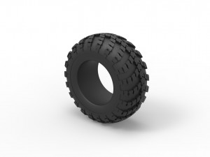 Military KRAZ tire VID-201 Scale 1 to 25 Model Cetak 3D